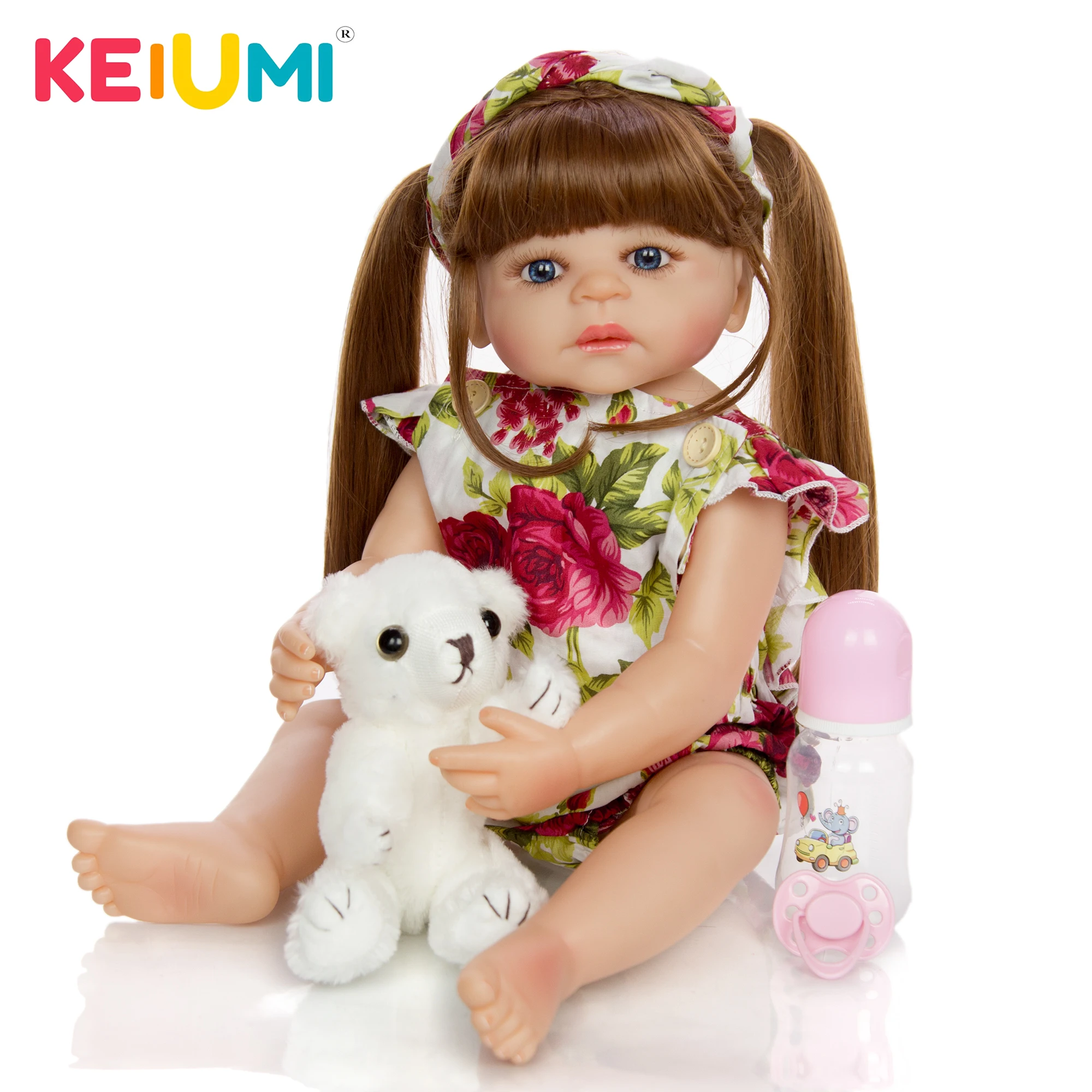 KEIUMI новая Реалистичная игрушка для возрожденной девочки 55 см силиконовая
