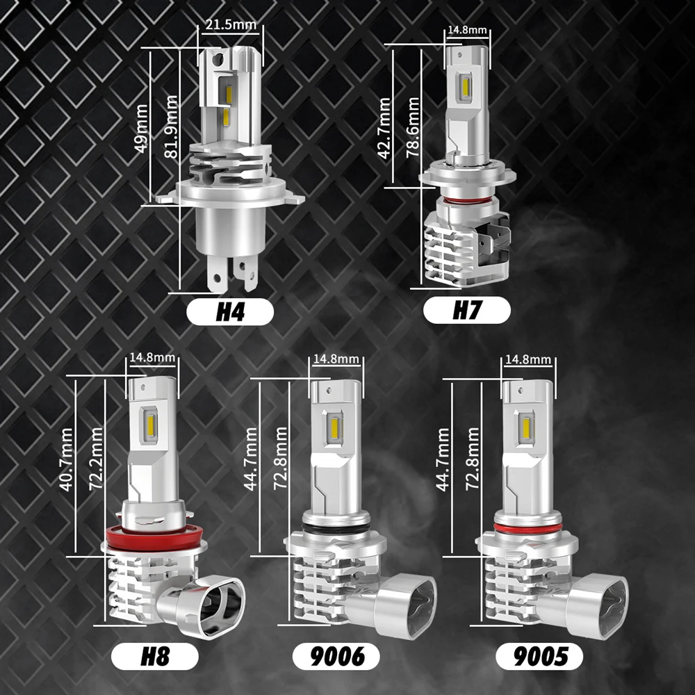 

2x H4 lamps CSP Mini h7 LED for car Headlight Bulb led H8 H11 fog light HB3 9005 HB4 6000K luces led para auto 12V Anti Fog Lamp