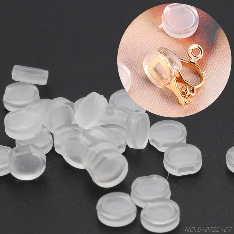 

100Pcs 4 Size Earring Pad Silicone Comfort Earring Cushion for Clips on Earrings D07 20 Dropshipping