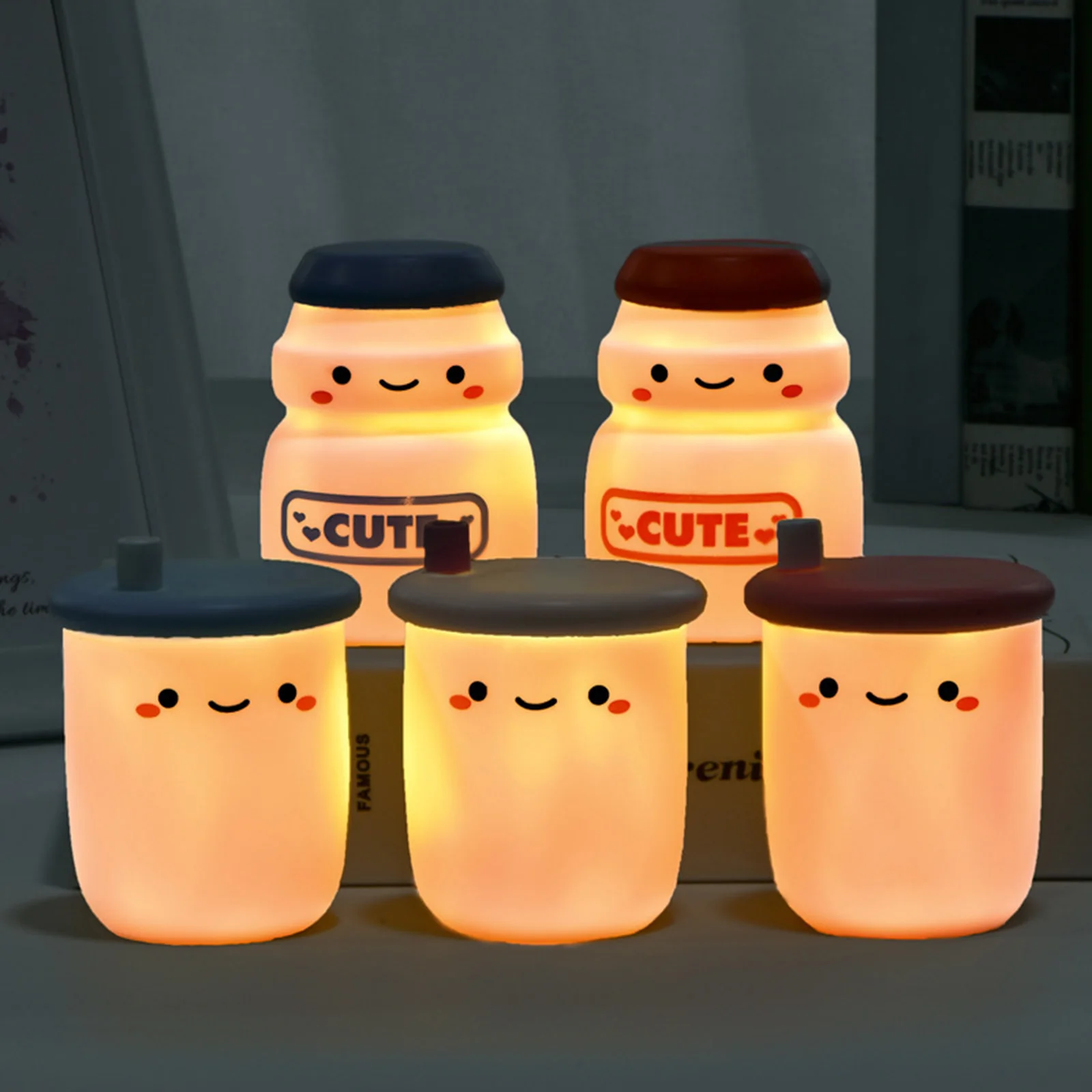 

Cute Lamp Yakult Bottle Night Light Epoxy Process for Children Bedroom