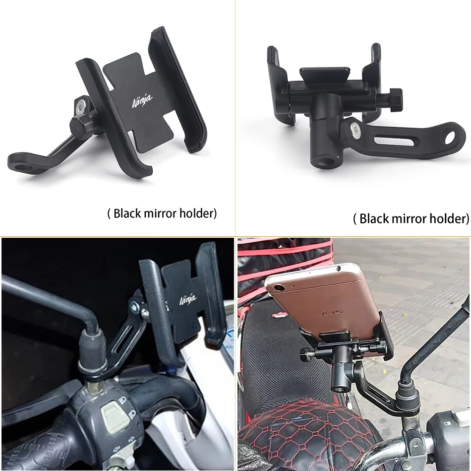 for kawasaki ninja 250r 300 400 650 motorcycle mobile phone holder gps navigator mirror handlebar bracket mounting accessories free global shipping