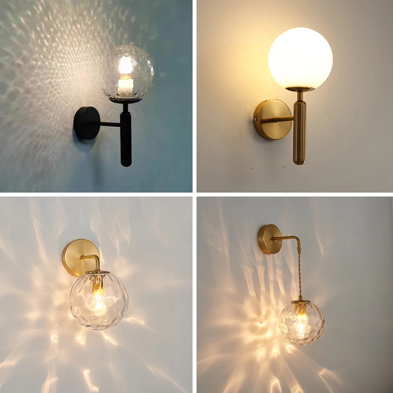 

Хрустальный светильник для спальни, хрустальные лампы, зеркальный светильник, стеклянный шар, прикроватный светильник для спальни, прикров...