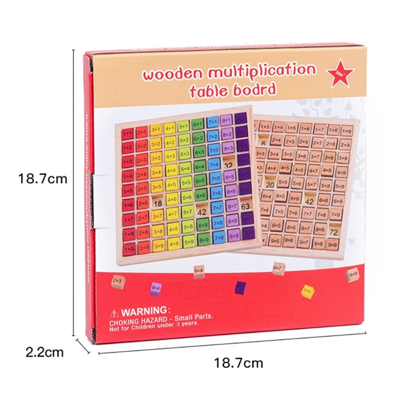 

Montessori Educational Wooden Toys Kids 99 Multiplication Table Math Arithmetic