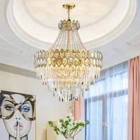 modern large crystal chandeliers living room floor lamp simple villa luxury crystal staircase long chandelier lighting