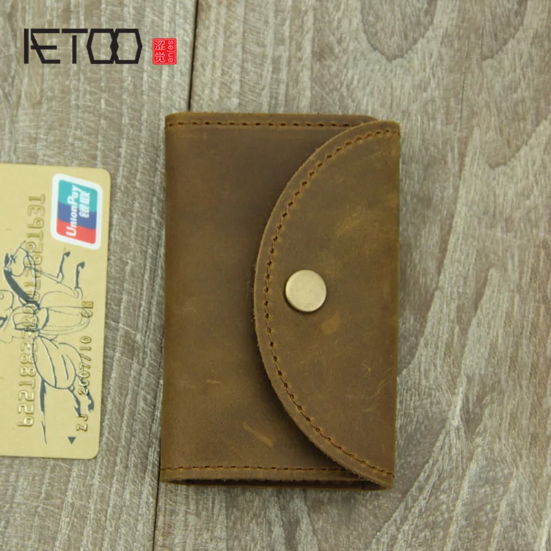 Сумка для ключей AETOO мужская ручной работы многофункциональная сумочка большой