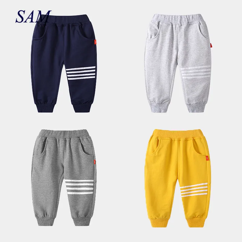 Спортивные брюки для мальчиков модель 2020 года на весну и осень модная детская