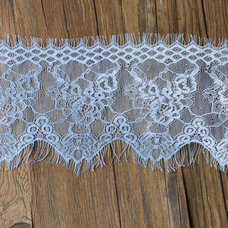 3 м/лот 13 см greywidth ресницы кружевная отделка цветок односторонняя волна ткань