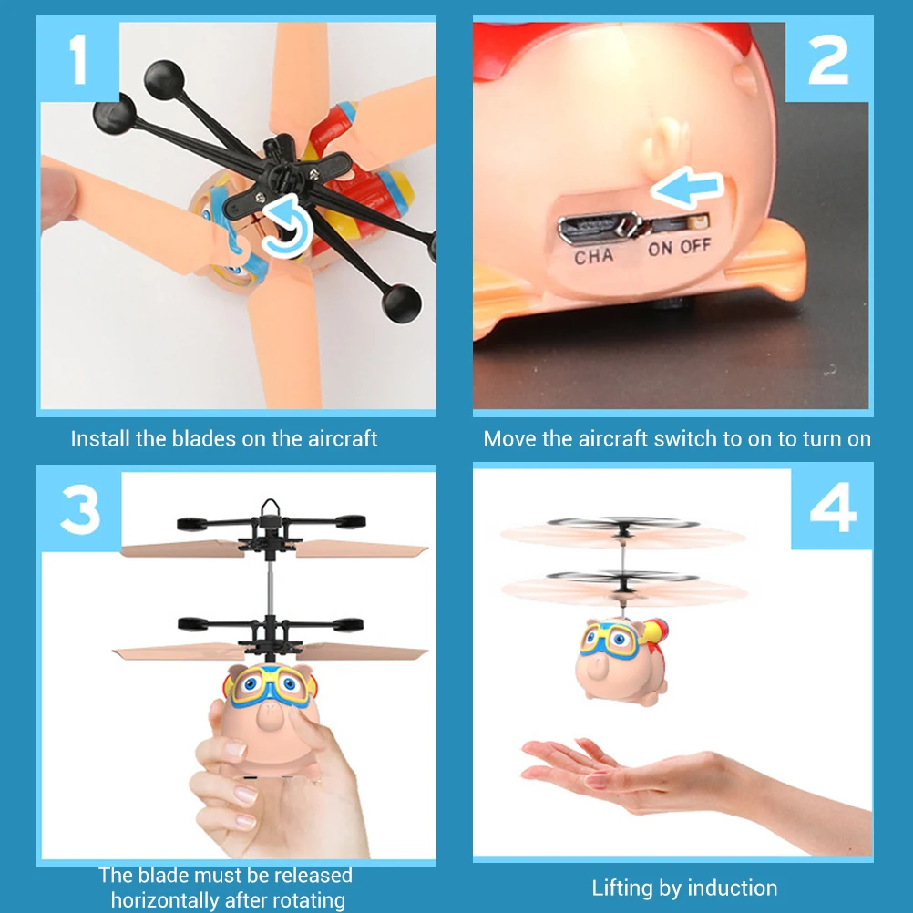 Милый Свинья Летающий пульт дистанционного управления игрушка перезаряжаемый