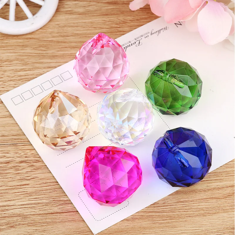 

15~40MM Multicolor Crystal Chandelier Ball Prisms Pendants Accessories Curtain Hanging Ornament