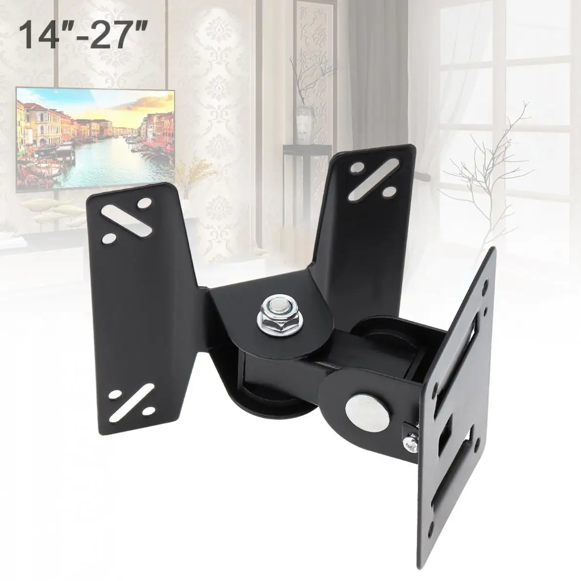 Wall Mount Bracket  Support 180 Degrees Rotation For 14 ~  27  Inch Lcd Led Flat Panel Tv