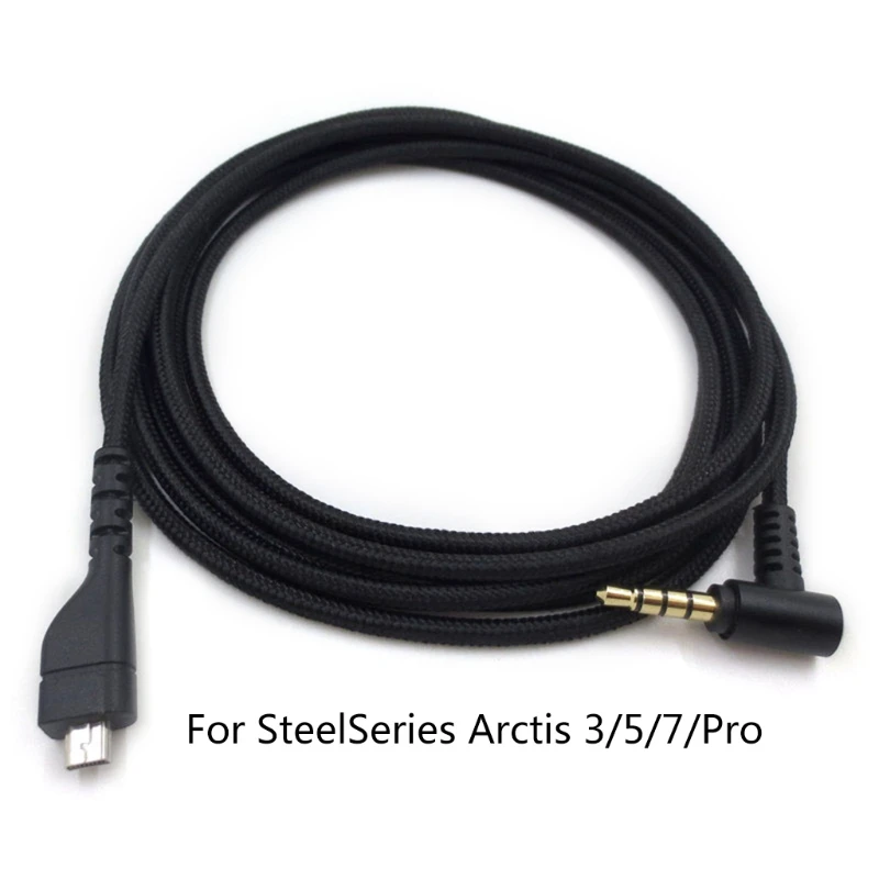 Headphone Stereo Au-dio Cable Extension Cord for Steel- Series Arctis 3 5 7 Pro Wireless Gaming Headset Replacement 
