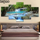 5D алмазная живопись, домашний декор, 5 шт., квадратная картина с натуральным водопадом, алмазная вышивка, картины, настенное искусство, пейзаж, мульти-картины