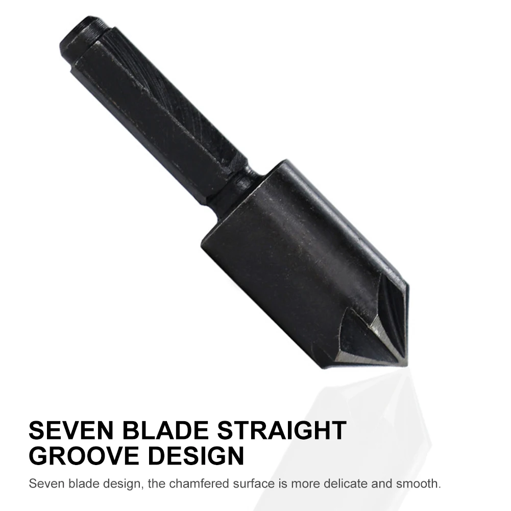 

2pcs Chamfering Tool Trimming DIY For Drilling Holes Hex Shank Seven Blade Woodworking Tool