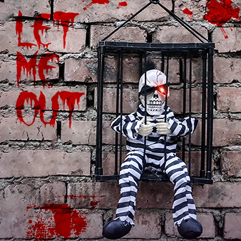

Halloween Binocular Ghost Prisoner Tricky Toy That Emits Light And Sounds Haunted House Ghost Cage Horror Halloween Party Decor
