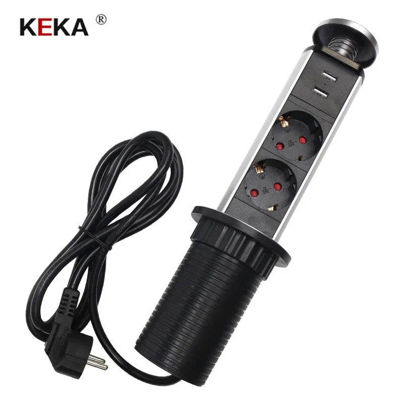 Розетка электрическая KEKA с 2 розетками европейского стандарта кухонная