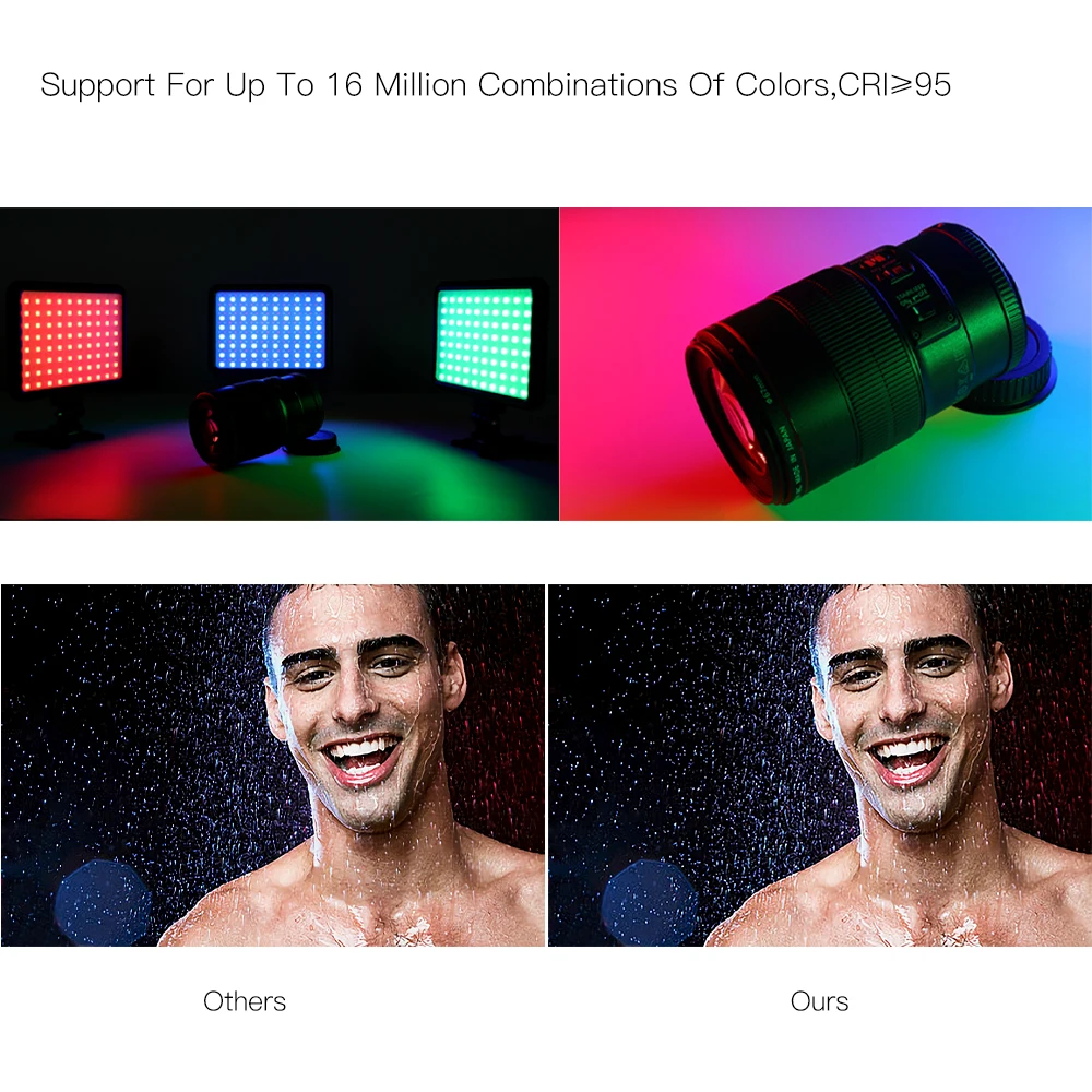 Видео YY240 2500-8500K затемнение RGB светодиодсветодиодный непрерысветильник свет