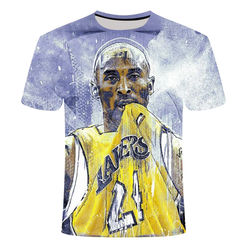 

2021 summer fashion new 3D printing T-shirt basketball element classic character 24 eternal god clothing wholesale customization