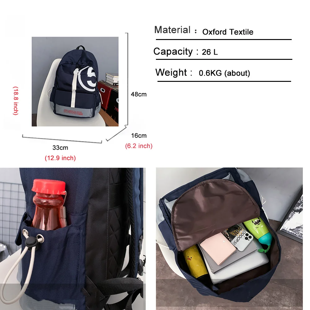 

Large Capacity Men Backpack 2021 New Fashion Trend Couple Backbag Canvas Durable Street Style Bagpack Cool Black High Quality