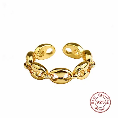 

Original 925 Sterling Silver Jewelry Rings Old Punk Small Fragrance Hollow Ring Women Classic Pop Pig Nose Shape Ring Party Gift