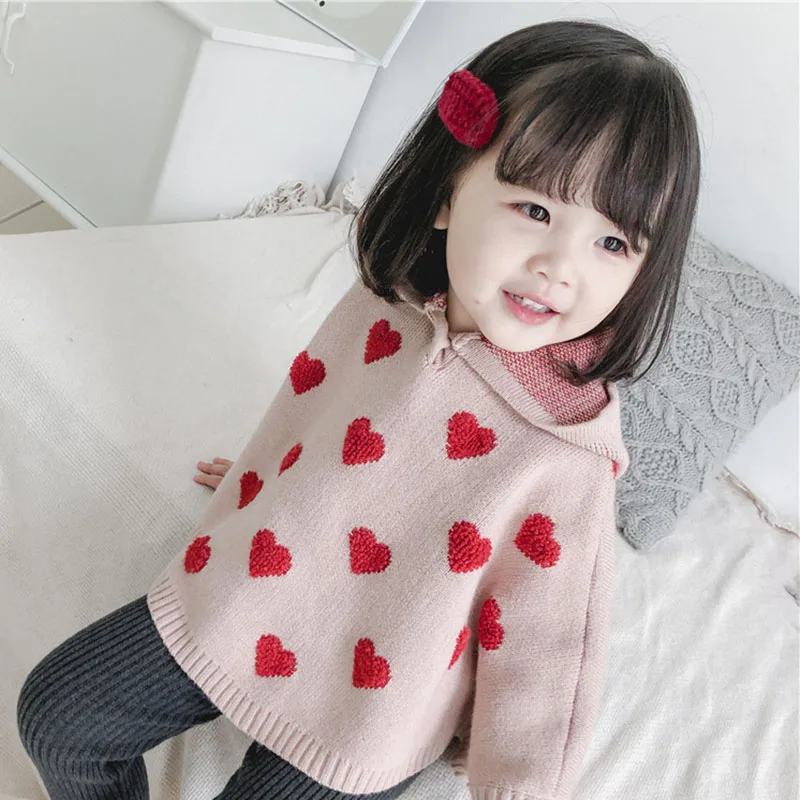 Весна-Осень 2019 свитер для маленьких девочек с надписью Love Детская вязаная