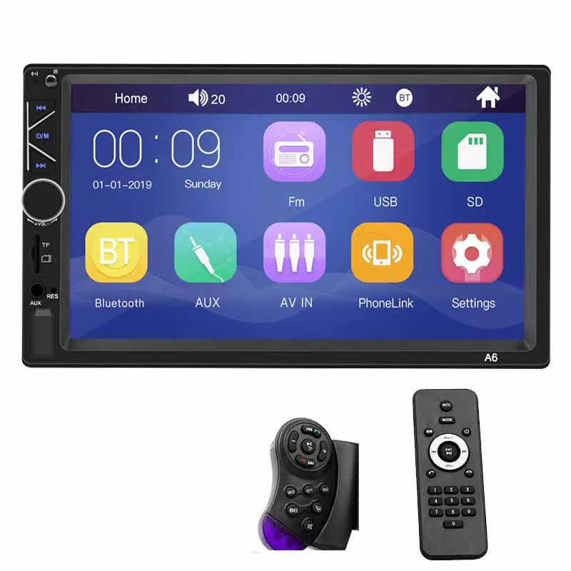 Автомагнитола 2 Din Mirror Link аудио видео MP5 плеер Bluetooth Handsfree A2DP USB TF Aux стерео система 7 дюймов головное устройство PHYEE A6 - Цвет: remote