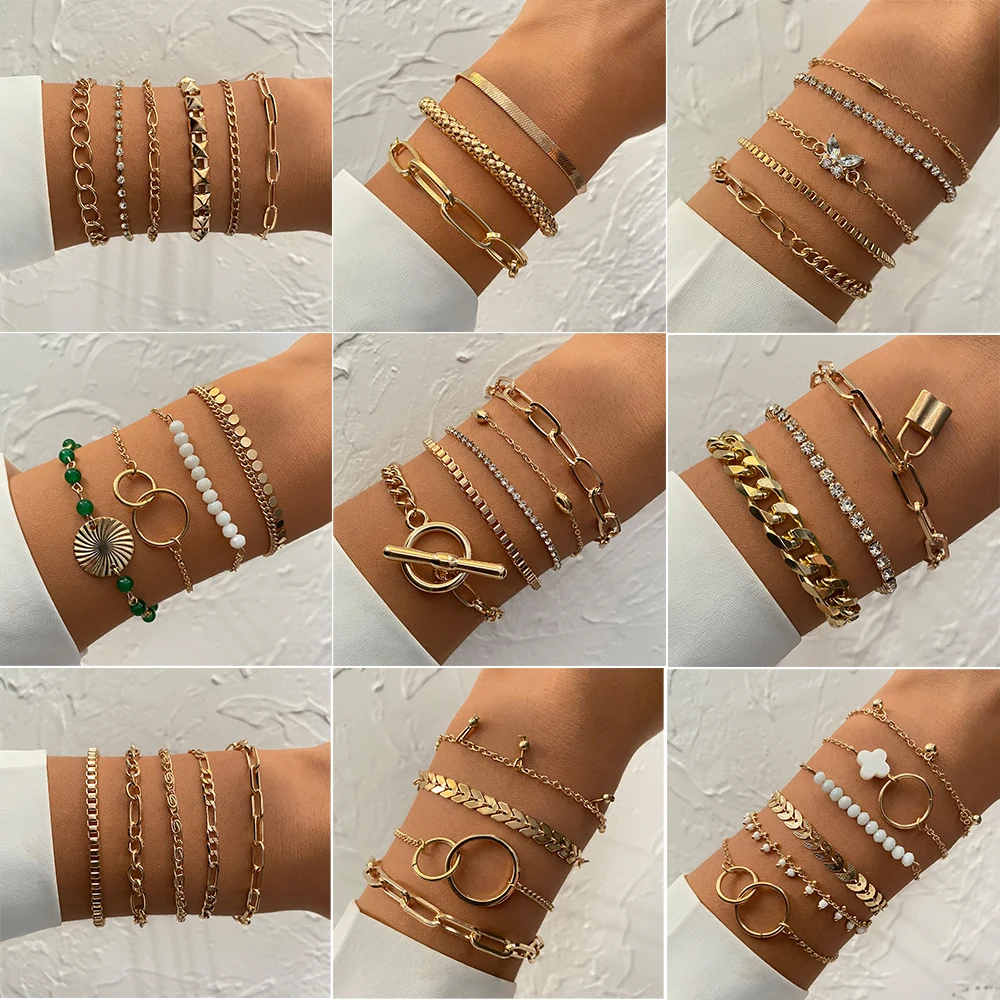 Набор женских геометрических браслетов IPARAM в богемном стиле Толстый