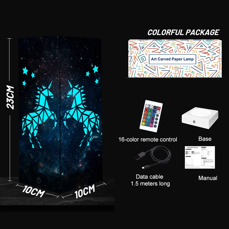 Романтический ночсветильник Искусство Резной бумажный пульт дистанционного