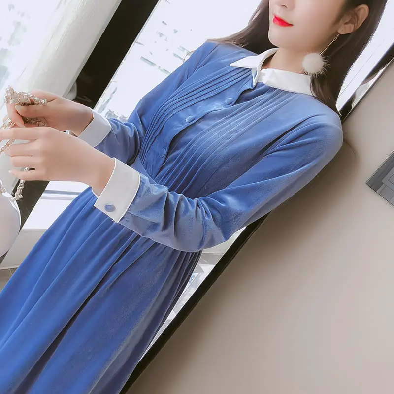 Новинка 2019 женское платье тонкий золотой пояс бархатная одежда в стиле Бога