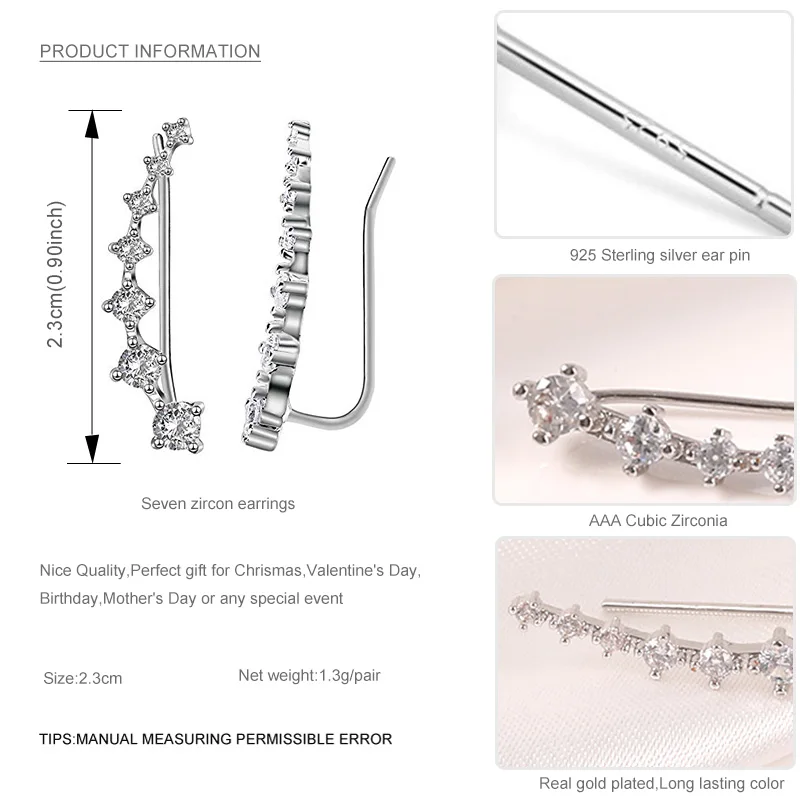 2020 модные длинные серьги-клипсы золотого и серебряного цвета с фианитами для