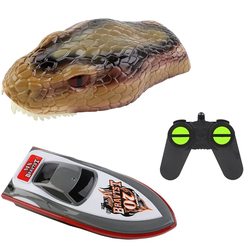 

Remote Control Boat Python Head Toys 2.4G High-Speed Simulation Boa Head Boat Toys, Floating Spoof Toys for Adults Kids