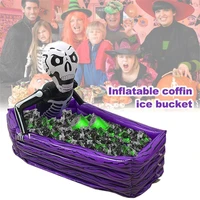 inflatable skull coffin drink cooler bucket halloween outdoor decor novelty party pool bathtub beverage cooler pvc kids play toy