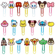 Disney Mickey Minnie Cute Cartoon Silicone Paper Clip Page Bookmark Metal Paper Clip Student Stationery Paper Clip Birthday Gift