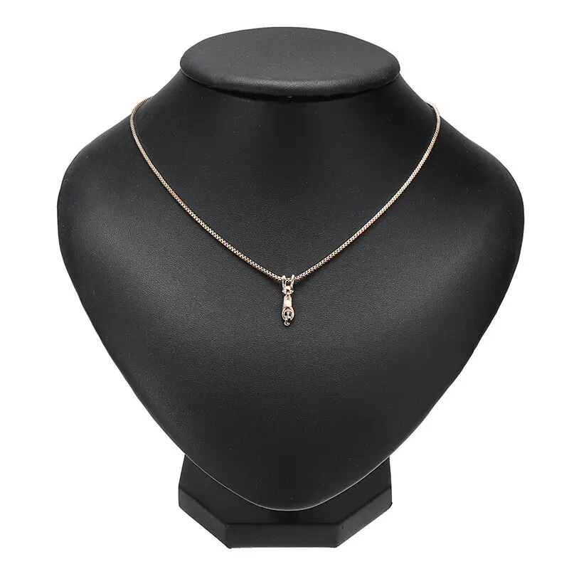 Ожерелье с кулоном в виде кошки 3 цвета Трендовое ожерелье длинной цепочкой