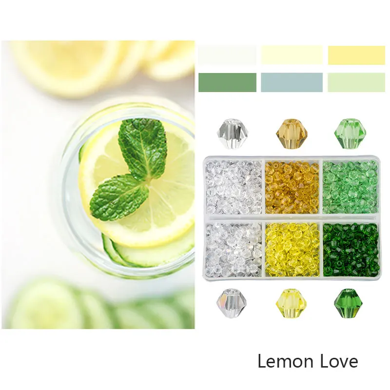 Lemon color 600 шт 4 мм стеклянные двухконусные бусины кристаллические граненые бусины Австрия 5238 бисер вышивка для изготовления ювелирных изделий лучшие продажи цветов - Цвет: Lemon color