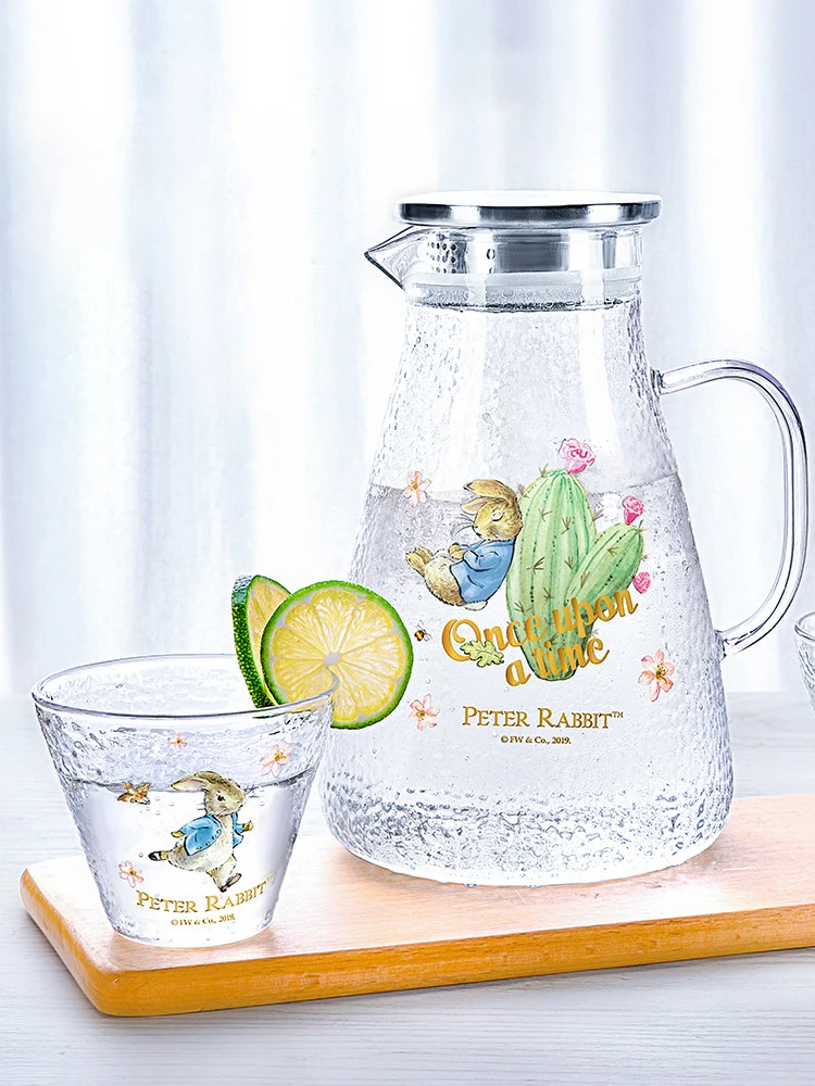 

BFE Rabbit Glass Cold Water Pitcher 1800ml Large Capacity Household Juice Tea Kettle Summer Tea Set