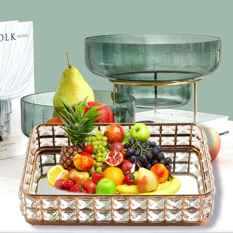 Кавайдим хрустальный поднос зеркальная подставка для торта Золотой лоток