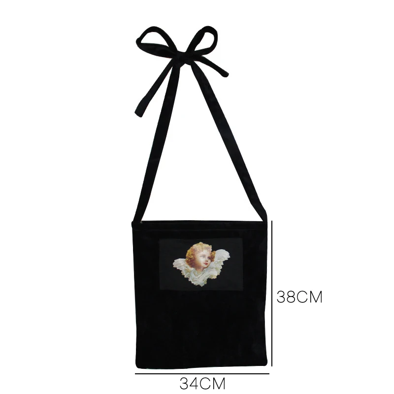 Youda новая Оригинальная бархатная сумка на плечо с принтом ангела Большая