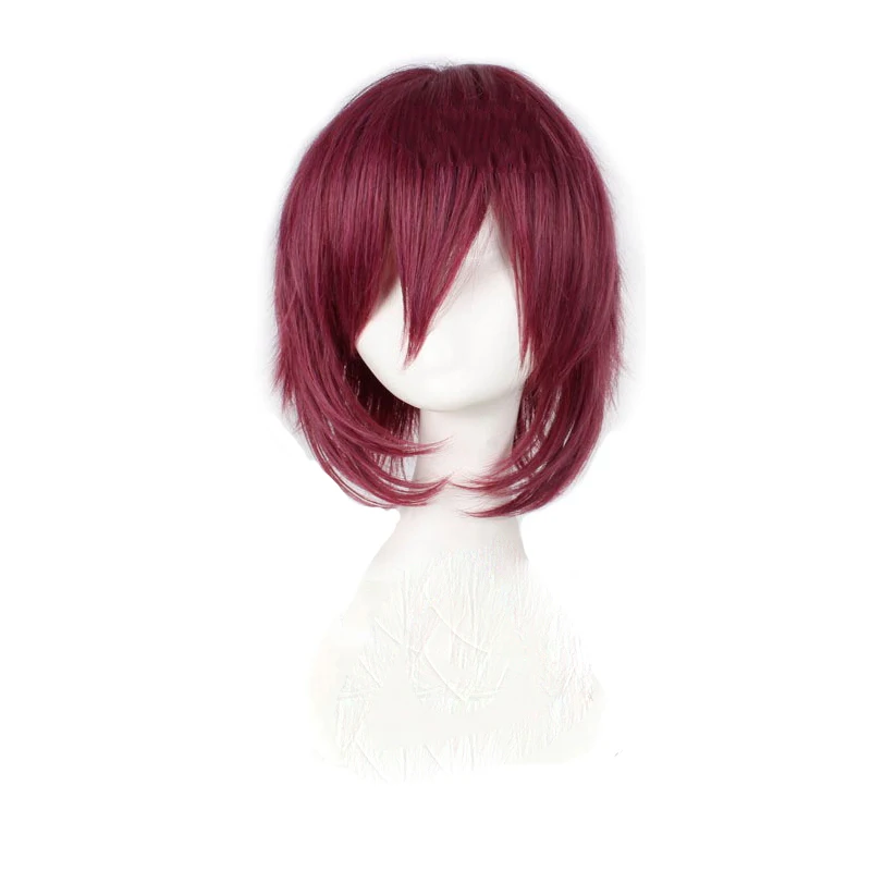 

The Seven Deadly Sins Goat's Sin of Lust Gowther Short Rose Red Heat Resistant Hair Cosplay Costume Wig + Free Wig Cap