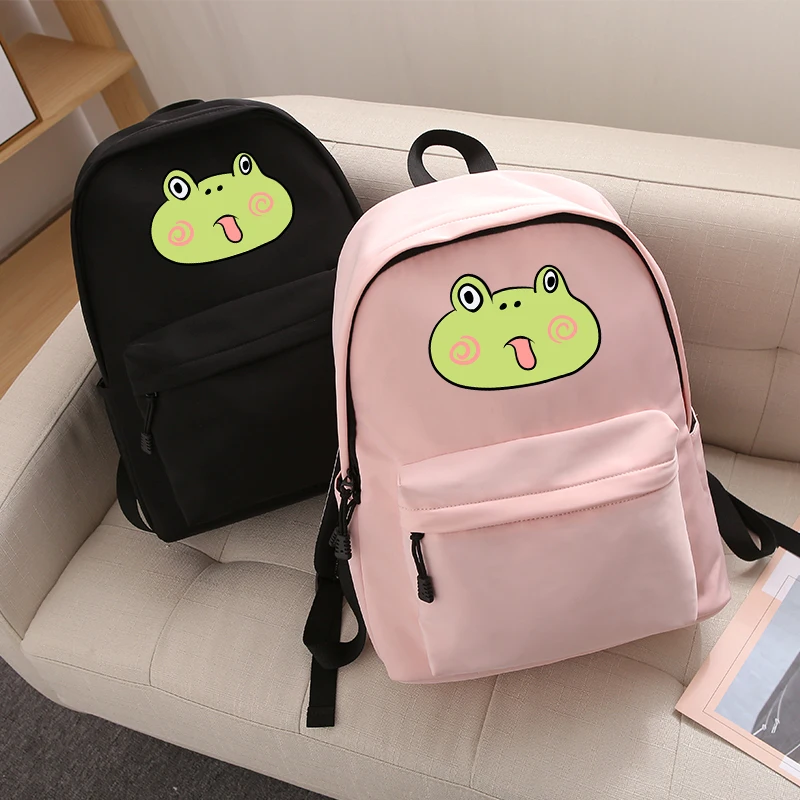 Рюкзаки с лягушкой для повседневного использования простой студенческий