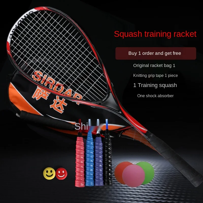 

Squash Rackets Carbon Ultra-Light Integrated Beginner Set Professional Training to Send a Full Set of Accessories