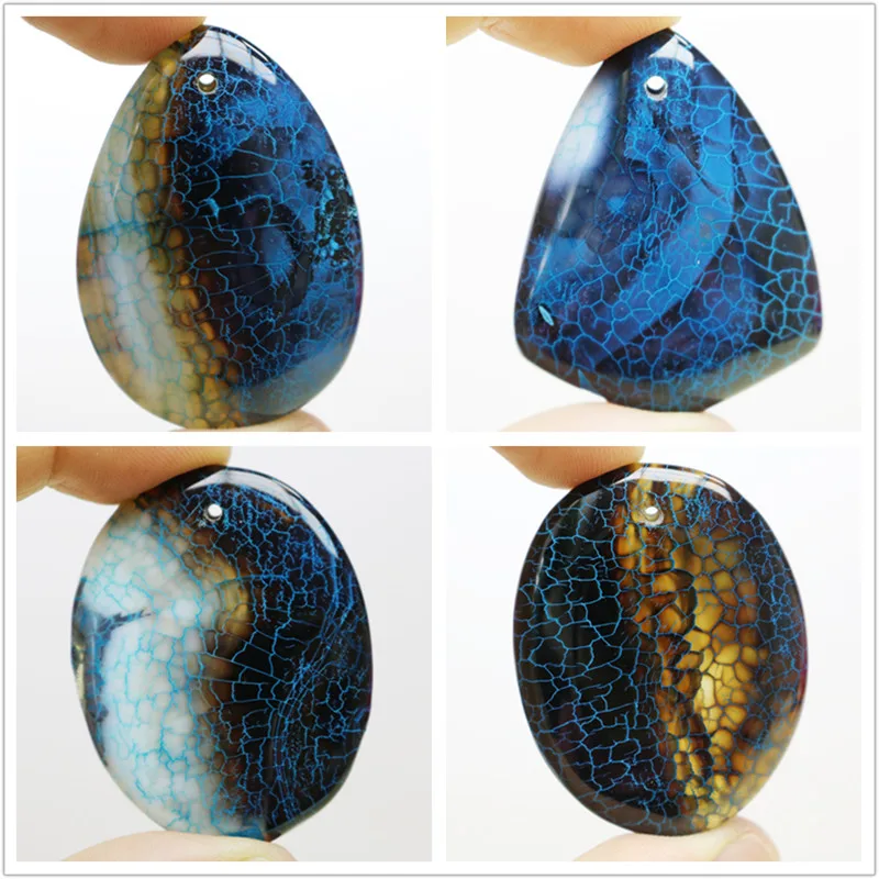 Натуральные Синие Агаты ювелирные изделия подвеска несколько форм каменные