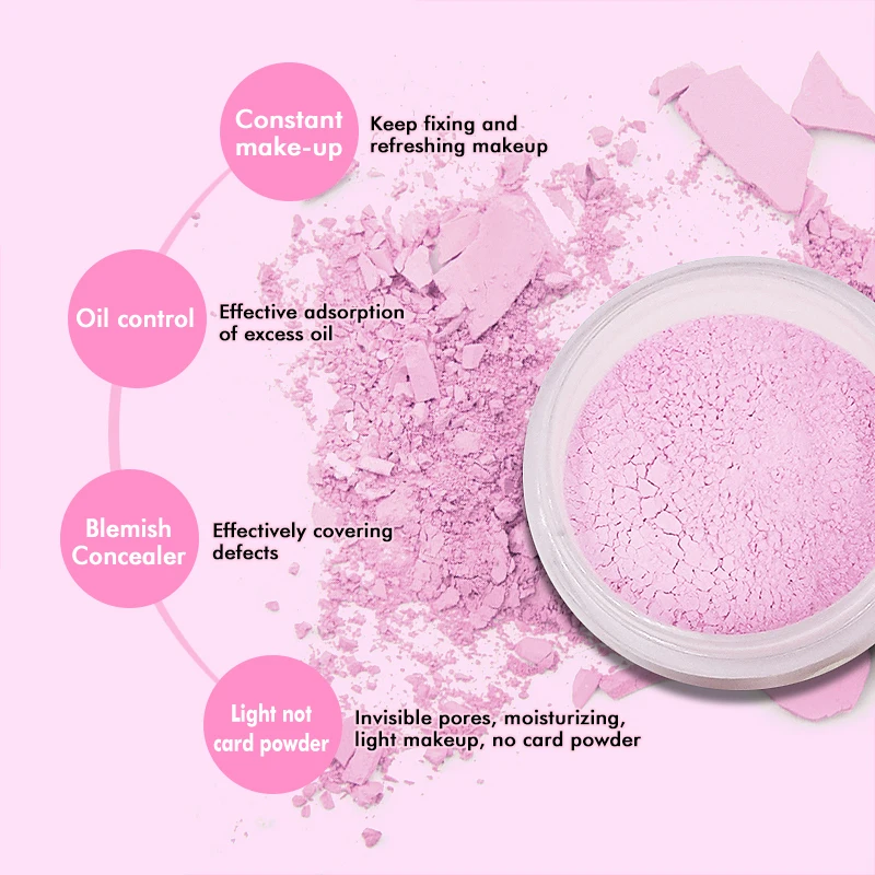 

3 Colors Makeup Setting Powder Brightening Waterproof Oil Control Concealer Matte Facial Contour Loose Powder