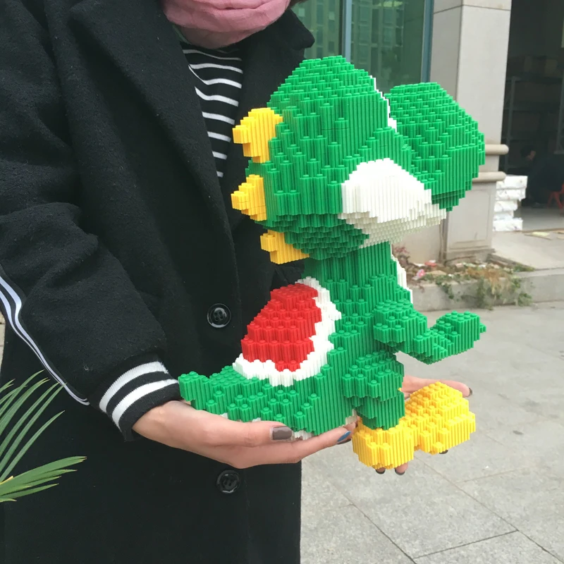 DUZ 8620 Видео Игра Супер Марио Йоши большой Монстр 3D модель DIY Мини строительные блоки кирпичи игрушка для детей 34 см высотой без коробки