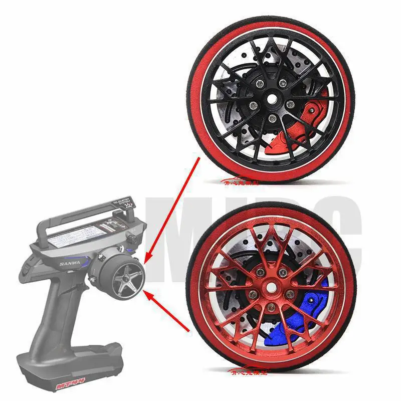 

Black Red Metal remote control handwheel for SANWA MT4 MT4S M11X M11 MX-V