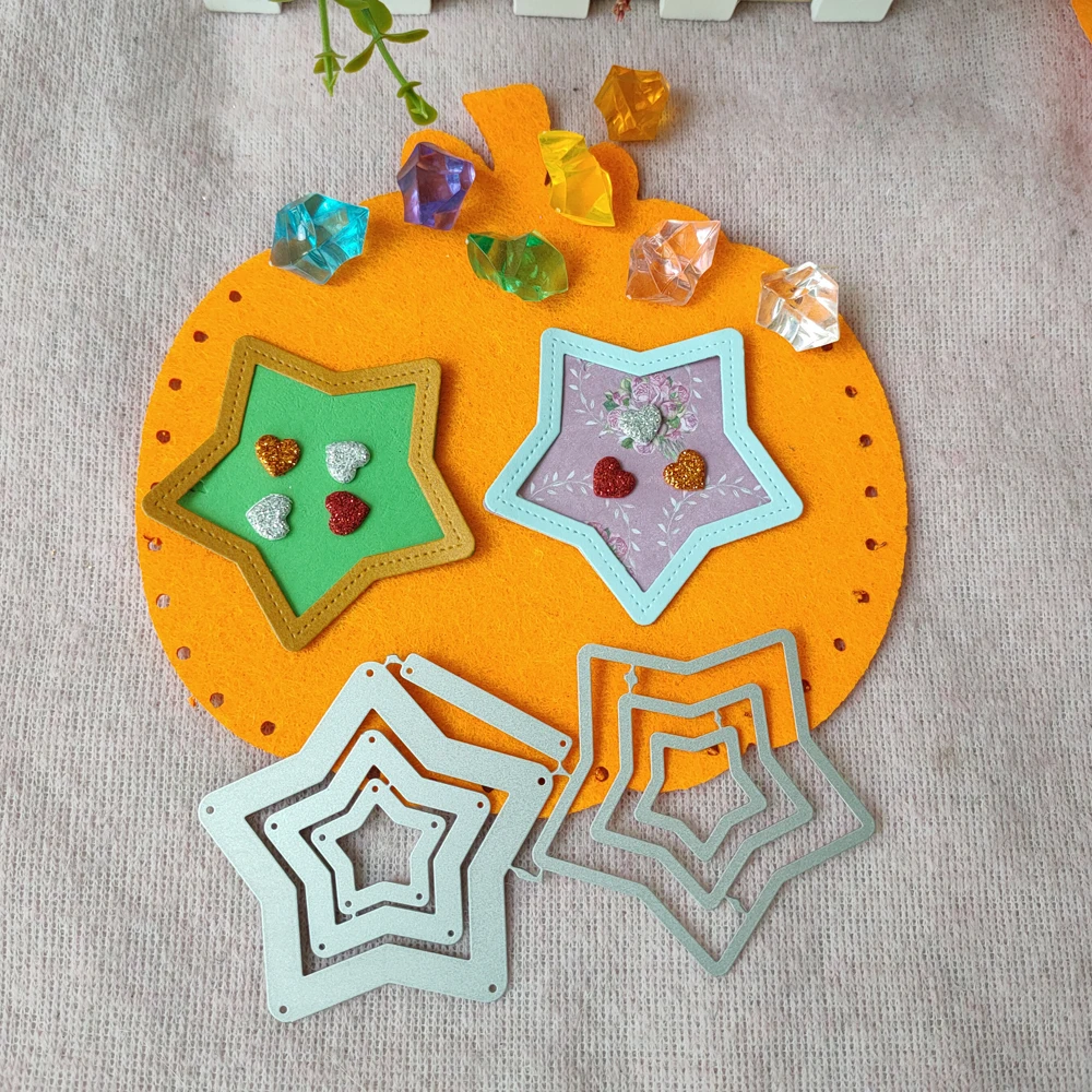 

New five-star star layer cutting die metal new mold DIY scrapbook photo album card decorative paper craft relief