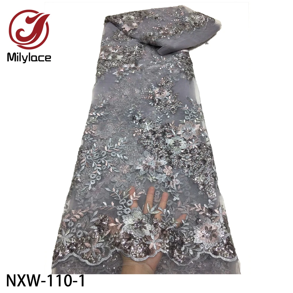 

Новейшая африканская Тюлевая кружевная ткань 2020, Высококачественная кружевная вышивка блестками, французская кружевная ткань для свадебн...