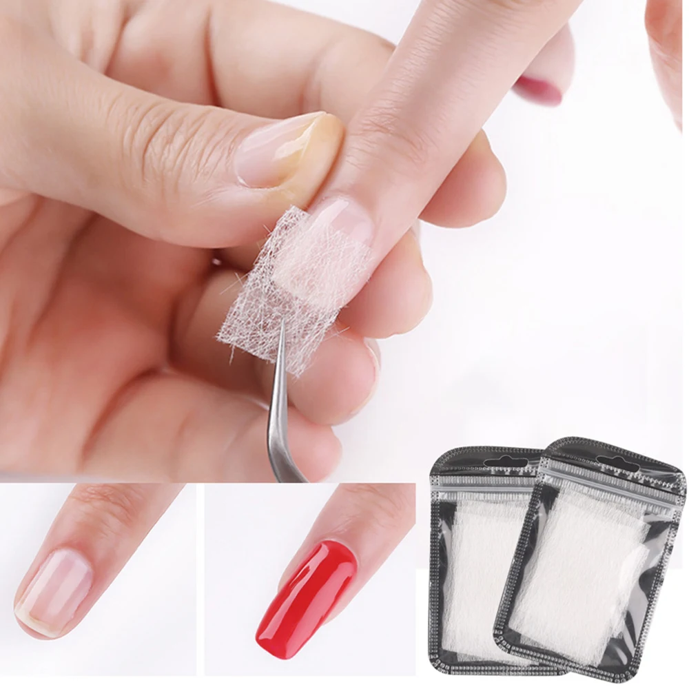 10/20pcs Silk Fiberglass for Nail Extension Form Non-Woven Silks UV Gel Building Fiber French Acrylic DIY Manicure Accessory