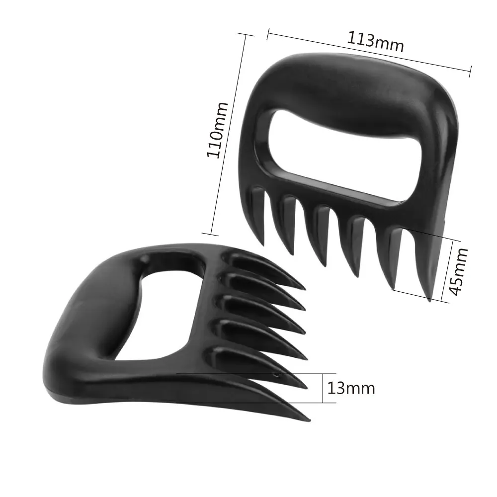 

2Pcs/Set Black Bear Claws Barbecue Fork Roasting Fork Tongs Pull Meat Shred Pork Clamp BBQ Set Barbecue Tool