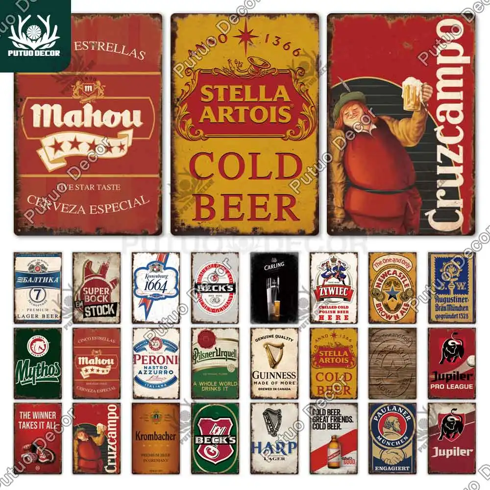 Putuo Декор пива Винтаж жестяная вывеска металлический знак декоративная табличка