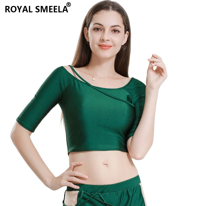 Green Crop Top belly dance top for women daily casual tops sexy class practice wear dancing clothes costume | Тематическая одежда